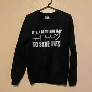 Greys Anatomy black crewneck